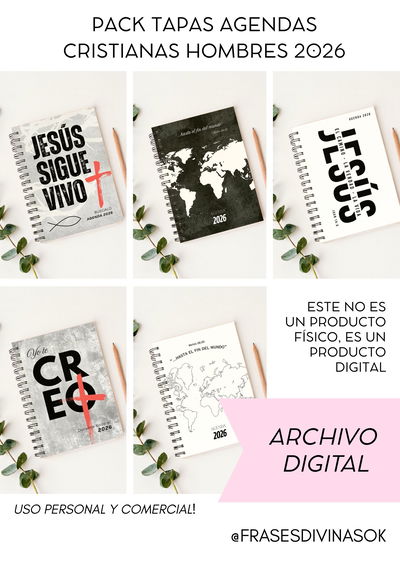 PACK DE 5 TAPAS AGENDAS HOMBRES 2026 - ARCHIVO DIGITAL