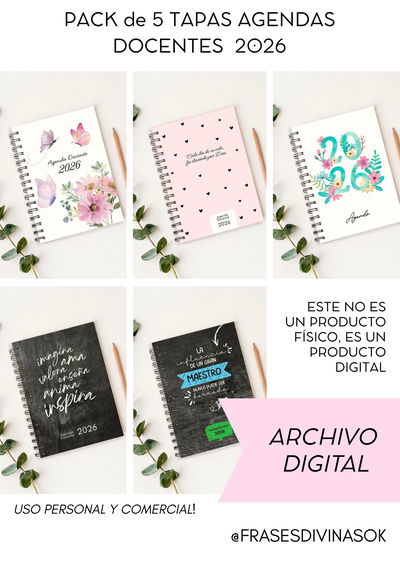 PACK 3: TAPAS AGENDAS 2026 - ARCHIVO DIGITAL