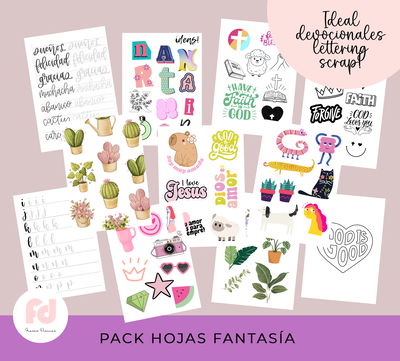 PACK 26 HOJAS FANTASÍA- ARCHIVO DIGITAL IMPRIMIBLE
