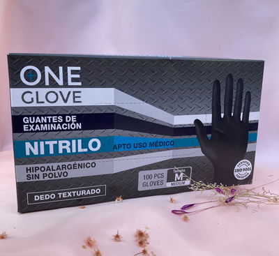 Guantes de nitrilo talle M - color negro
