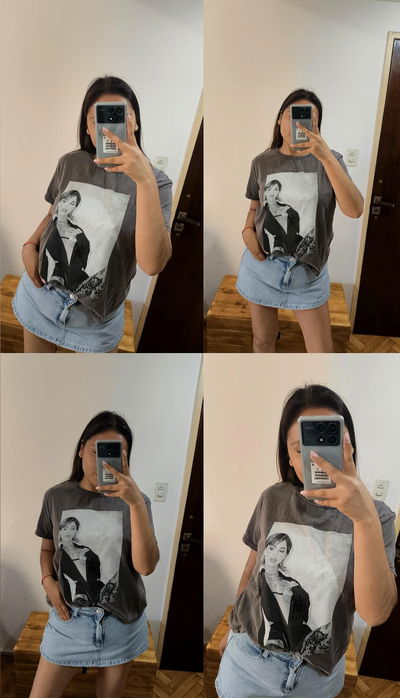 Remera Tini Gris jaspeado 