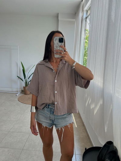 Camisa Afrodita vizon