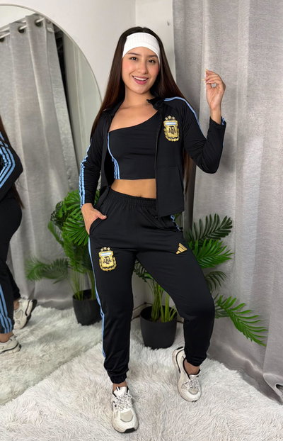 Conjunto Afa bordado negro 
