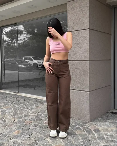Jeans wide leg Bonnie chocolate 