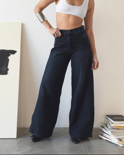 Jeans extra wide leg negro 