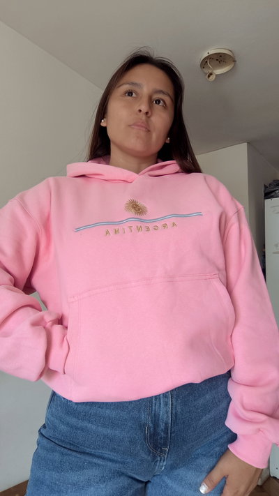 Buzo canguro  Argentina liso rosa