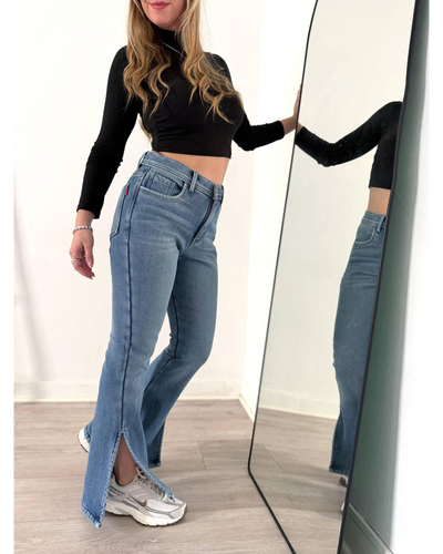 Jeans oxford frizado 