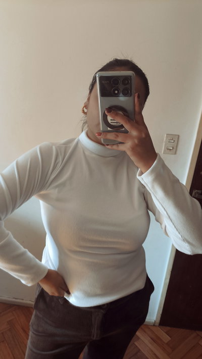 Polera Morley frizado gruesa blanco 