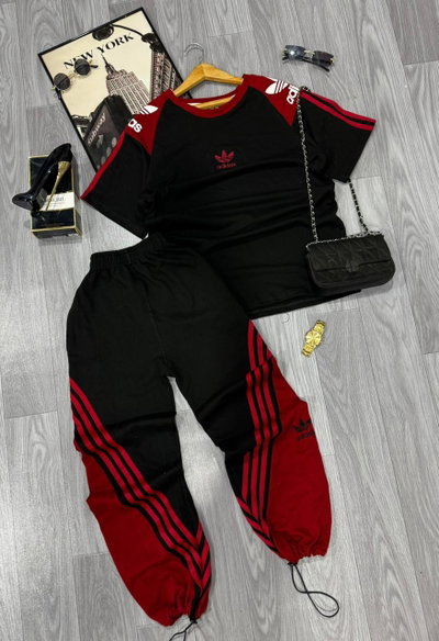  Conjunto Ad Raid negro con rojo