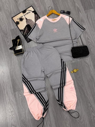  Conjunto Ad Raid gris con rosa 