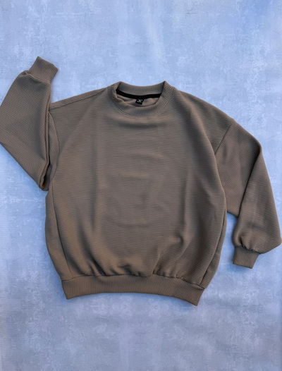 Cuello Redondo Oversize Beige