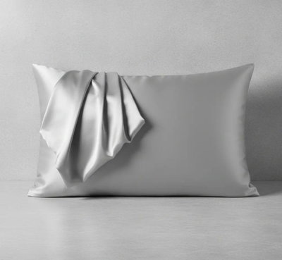 Fundas Almohada Satén Premium Pack x 2 unidades Plata