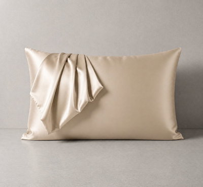Fundas Almohada Satén Premium Pack x 2 unidades Beige Champagne