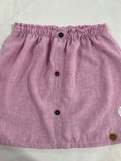 Pollera lino niña botones