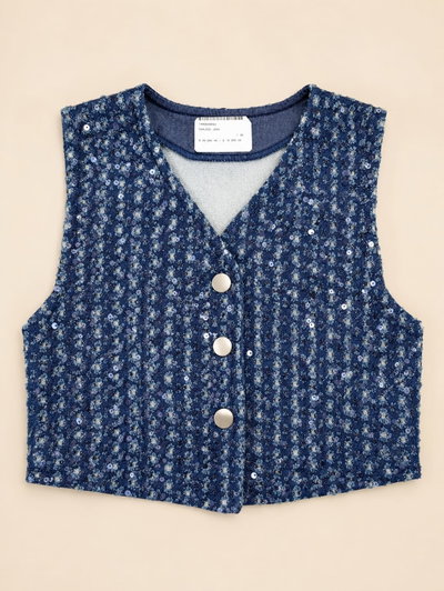 Chaleco de Jean con Lentejuelas