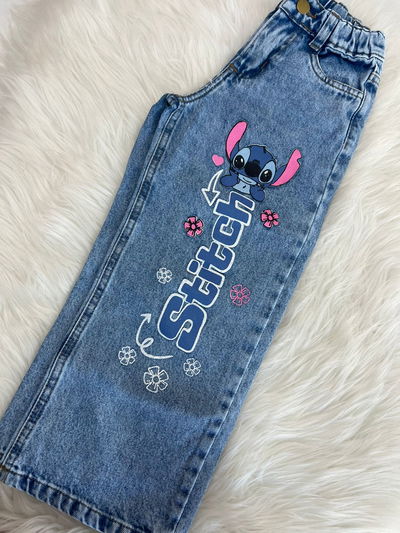 Jeans niña stitch