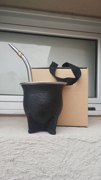 Mate Camionero Virola de Acero - Interior Calabaza 