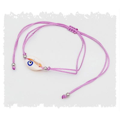 HILO OJO TURCO EN CARACOL Y BOLITAS DE A.Q. REGULABLE PULSERA / TOBILLERA vs colores