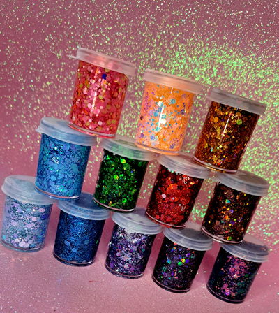 Glitter en gel 