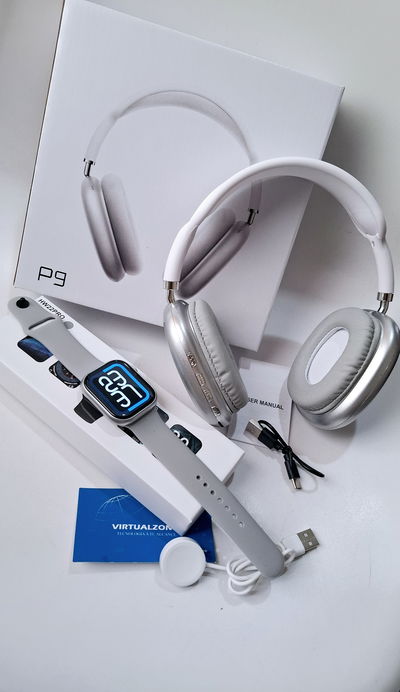 Combo Music Smartwatch HW22PRO +Auriculares Vincha Bluetooth P9 + Hidrogel de Regalo