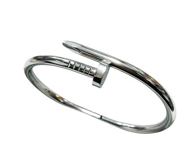 Pulsera acero plateado clavo Con bolsita !