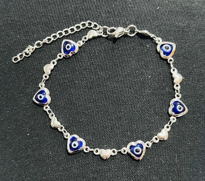 Pulsera corazón con ojo acero