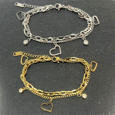 Pulsera con corazón acero quirúrgico