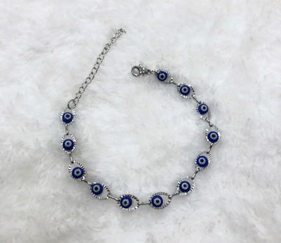 Pulsera ojitos acero dorado y plateado