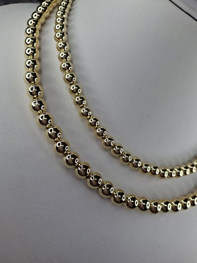 Collar Perlas Gold Acero Dorado 2 medidas