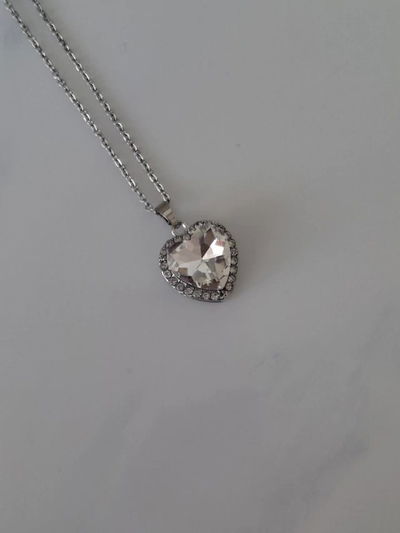 Collar Diamond Acero Plateado