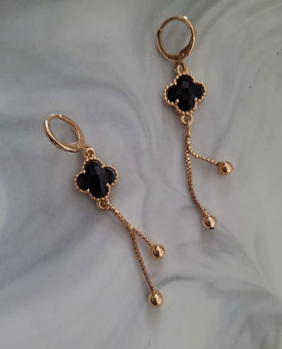 Argollitas Clover Colgante Piedra