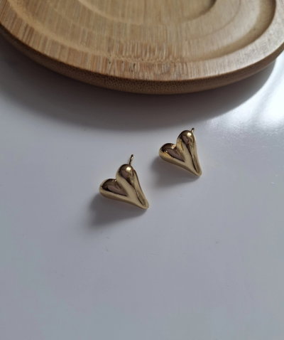 Aros love acero dorado