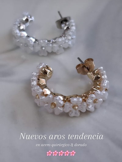 Argollitas Flowers Acero