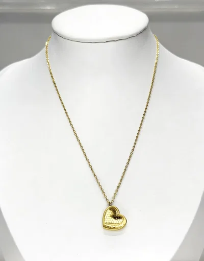 Collar Acero Dorado Corazon