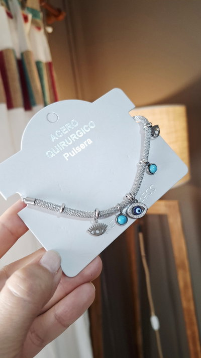 Pulsera Acero Ojitos 