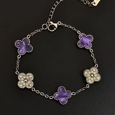 Pulseras Acero Trébol 