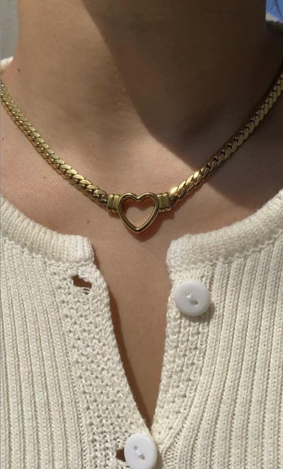 Collar Heart Acero Dorado