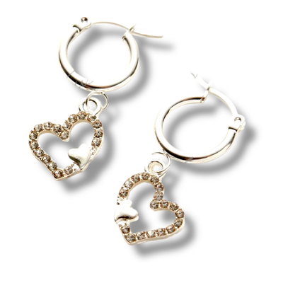 Aritos Acero Blanco Corazón Varios Modelos 