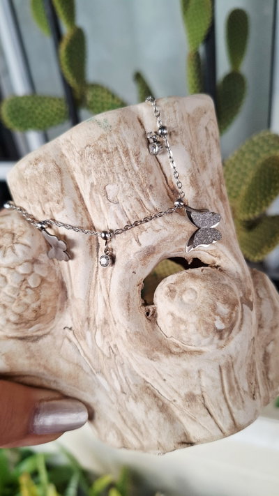 Pulseras Acero 3D Mariposa
