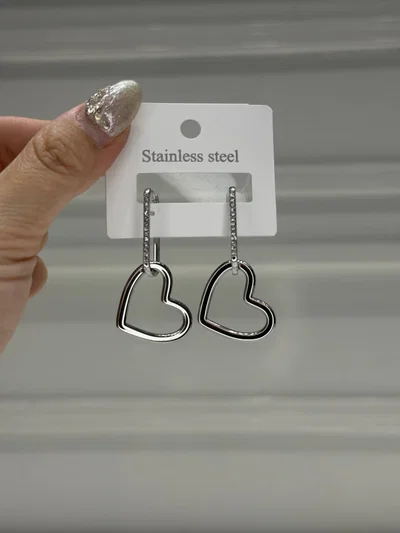 Aros Acero Corazon Colgantes
