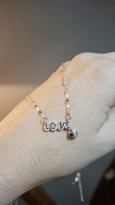 Collar Acero Love Strass