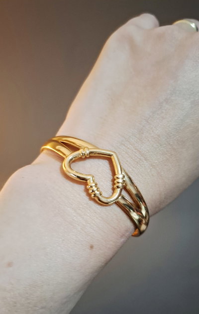 Pulsera Esclava Acero Corazón 