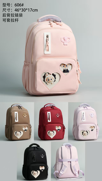 Mochila bolsillos transparentes