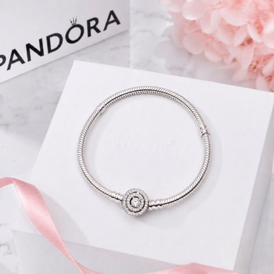 Pulsera Pando Con Stras Acero