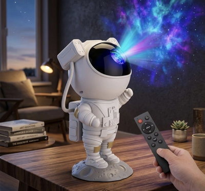 Lampara Proyector Astronauta Galaxia Bluetooth 
