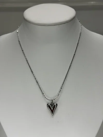 Collar Acero Plateado Corazón 
