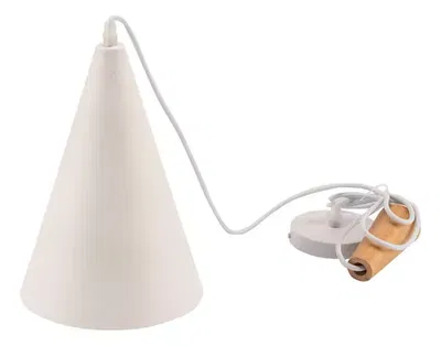 Lampara Colgante Moderna Blanca 19 X 40cm Color Int. Cobre Estructura Blanco