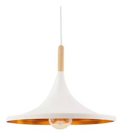 Lámparas Colgantes Moderna Beat Wide Madera Blanco Tom Dixon