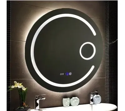 Espejo Para Baño Inteligente Smart Redondo Led 60cm Luz Hora