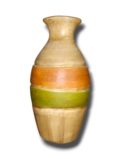 Florero artesanal cerámica tallado a mano